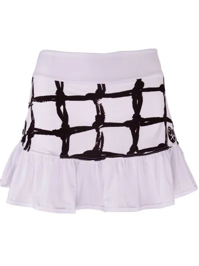 Love Love Tennis Women's Limited Tennis Net On Skirt In Black/white Ruffle In Multi