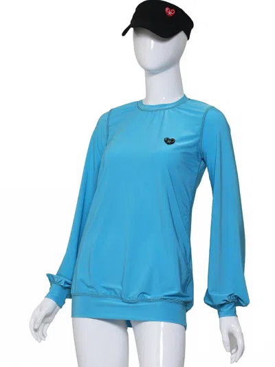 Love Love Tennis Women's Long Sleeve Warm Up Top In Turquoise