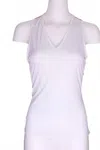 Love Love Tennis Women's Mid Heart Mesh Vee Tank In White