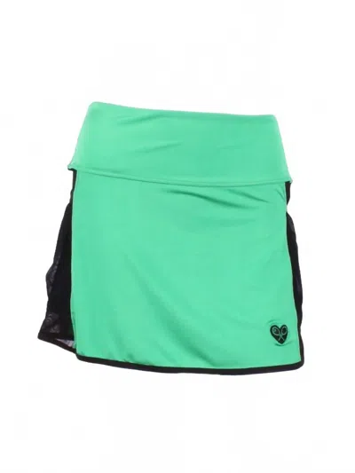 Love Love Tennis Women's Straight Skirt In Green / Black Mesh In Multi