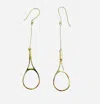 Love Love Tennis Women's Tennis Racket Solid Gold Earrings In Yellow Gold