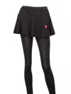 Love Love Tennis Women's Triangle Skirt With Leggings In Black