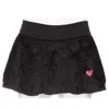 Love Love Tennis Women's Velvet Love Tennis Skirt In Flower Black