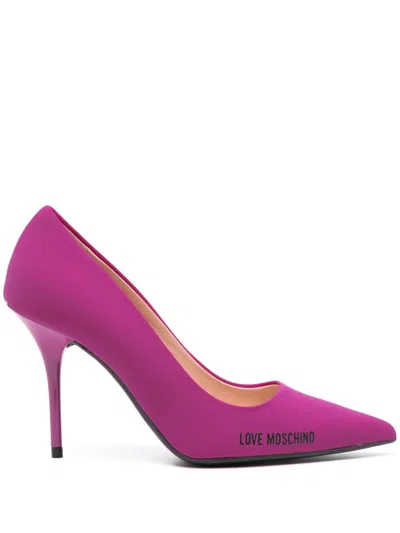 Love Moschino 100mm Logo-print Pumps In Pink