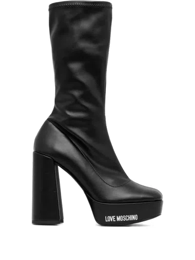 Love Moschino Stiefel Mit Plateau In Schwarz