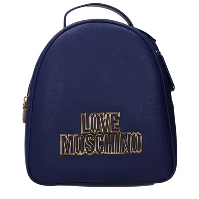 Love Moschino Backpacks And Shoulder Bags For Women Polyurethane Blue/blueberry