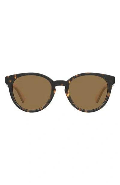 Love Moschino 51mm Round Sunglasses In Havana