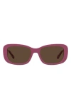 Love Moschino 55mm Rectangular Sunglasses In Pink