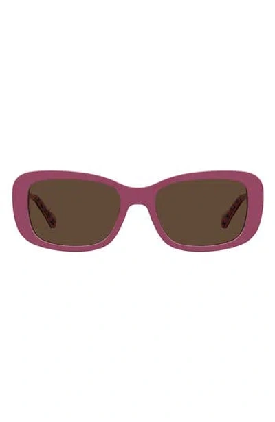Love Moschino 55mm Rectangular Sunglasses In Pink