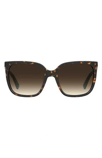 Love Moschino 56mm Gradient Rectangular Sunglasses In Brown
