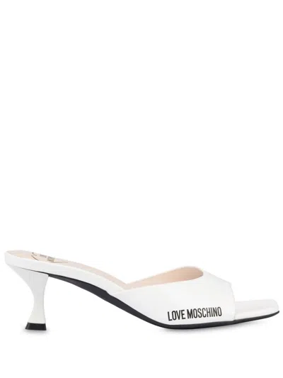 Love Moschino Klassische Sandalen 65mm In Weiss