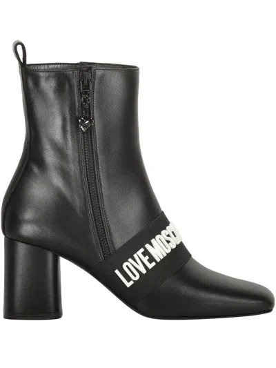 Love Moschino 70mm Logo-lettering Boots In Black