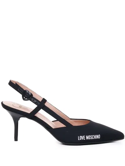 Love Moschino 70mm Logo-print Pumps In Black