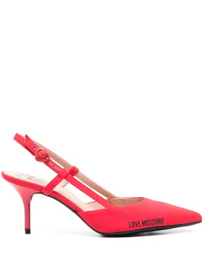 Love Moschino 75mm Logo-print Pumps In Red