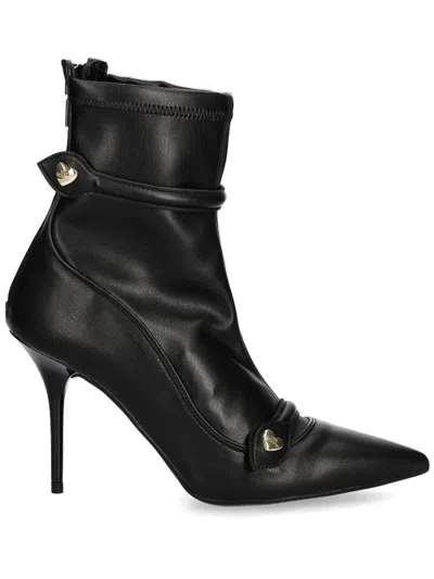Love Moschino 90mm Zip-up Boots In 黑色