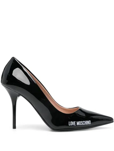 Love Moschino 95mm Logo-print Pumps In Black