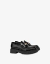 Love Moschino Abrasive Calfskin Moccasins City Love In Black