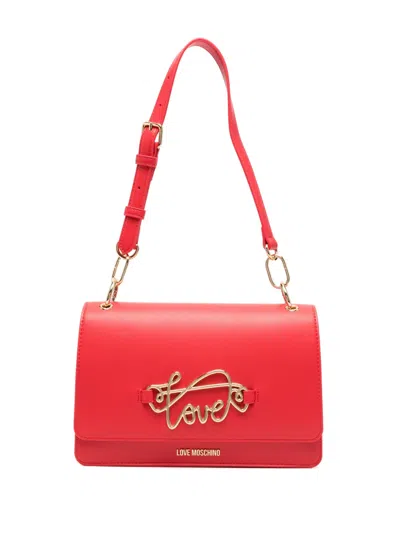 Love Moschino Appliqué-detail Shoulder Bag In Red