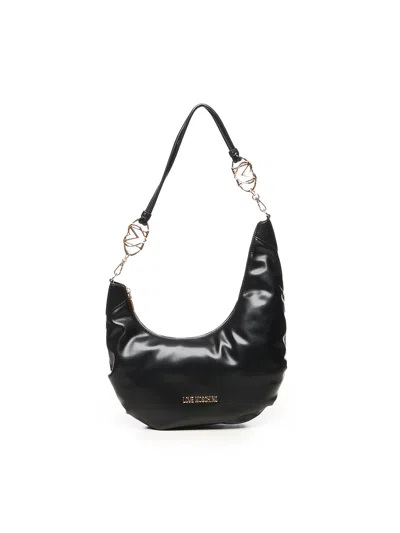Love Moschino Asymmetric Jewel Handle Black Bag