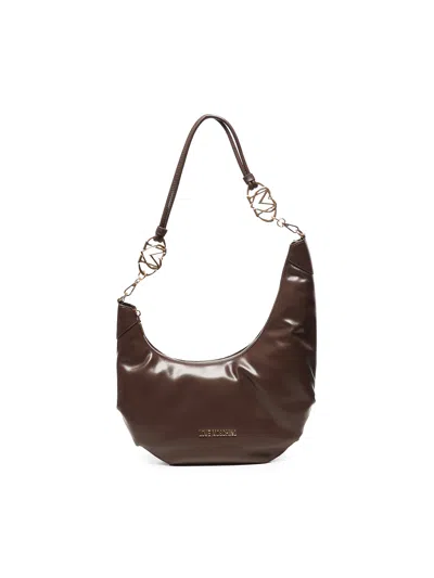 Love Moschino Asymmetrical Hobo Bag In Brown