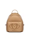 Love Moschino Backpack With Large Logo In Nude
