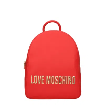 Love Moschino Backpacks And Baby Bags Eco Woman Polyurethane Red/lipstick