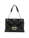 Love Moschino Quilted Black Shoulder Bag With Gold-tone Accents In Black