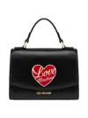 Love Moschino Structured Black Shoulder Bag In Black