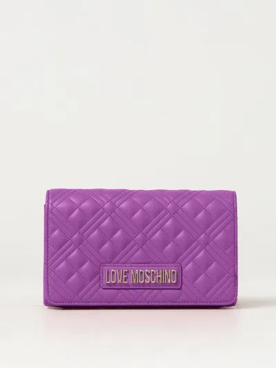 Love Moschino Bag In Quilted Synthetic Leather In Violet
