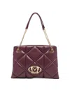 Love Moschino Quilted Bordeaux Shoulder Bag With Gold Plaque In Red
