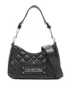 Love Moschino Quilted Shoulder Bag With Gold-tone Accents In Silver