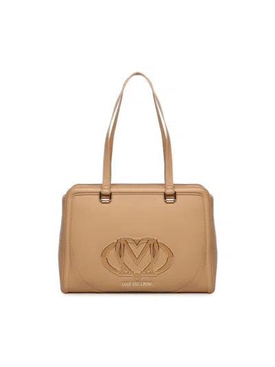 Love Moschino Bag With Large Logo In Sand
