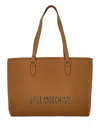 Love Moschino Camel Brown Top Zip Shopper
