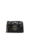 Love Moschino Black Quilted Embossed Shoulder Bag In Black