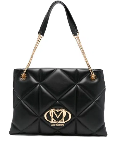 LOVE MOSCHINO LOVE MOSCHINO BLACK QUILTED SHOULDER BAG