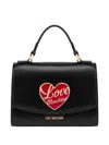 Love Moschino Structured Black Shoulder Bag In Black