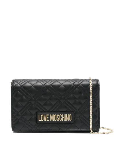 LOVE MOSCHINO LOVE MOSCHINO BLACK QUILTED SHOULDER BAG