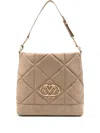 Love Moschino Quilted Shoulder Bag With Gold-tone Hardware In Neutral