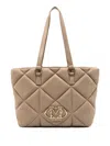 Love Moschino Quilted Logo Tote Bag In Neutral