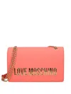 Love Moschino Coral Red Foldover Shoulder Bag In Orange