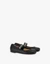 Love Moschino Ballerinas In Nappa With Elastic Logo Band In Black