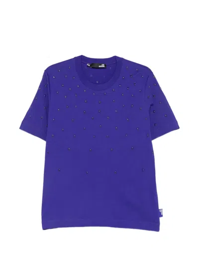 Love Moschino Bead-embellishment T-shirt In Blue