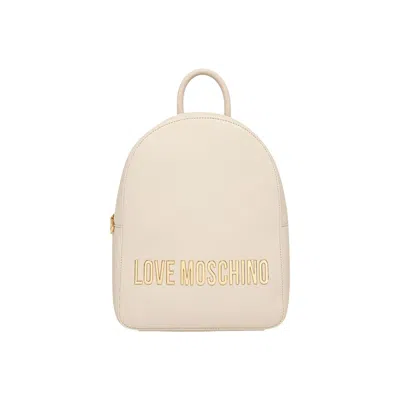 Love Moschino Beige Polyethylene Backpack In Neutral