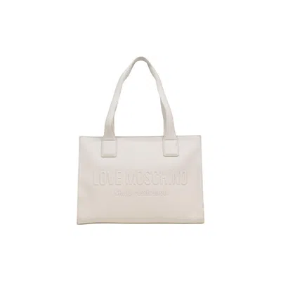 Love Moschino Beige Polyethylene Handbag In White
