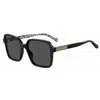 Love Moschino Black Acetate Sunglasses In Black