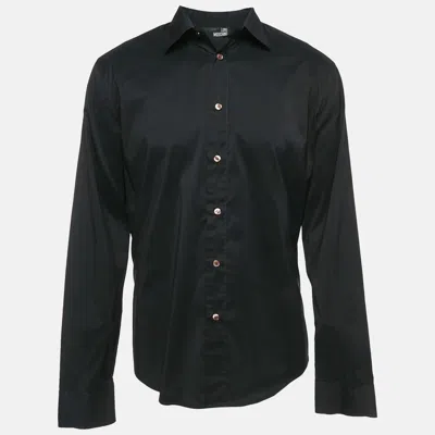 Love Moschino Black Cotton Button Front Shirt Xxl