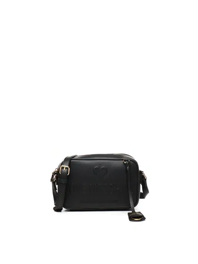 Love Moschino Black Embossed Logo Shoulder Bag