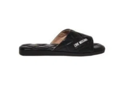 Love Moschino Black Polyester Sandals