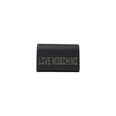 Love Moschino Logo-plaque Clutch Bag In Black