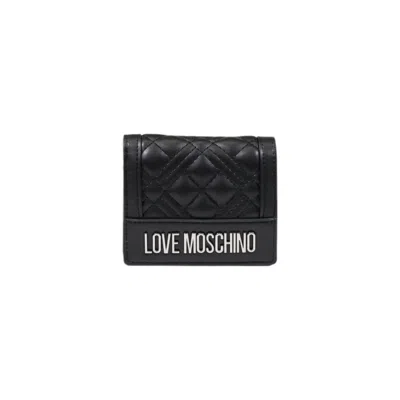 Love Moschino Black Polyethylene Wallet In Gold